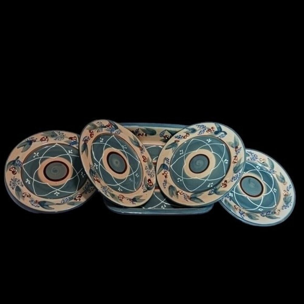 Centrum chaumiere set of 5- 4 plates  and square deep tray
